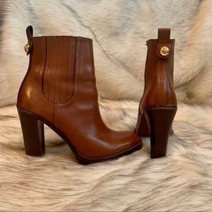 Tory Burch Cognac Ankle Booties